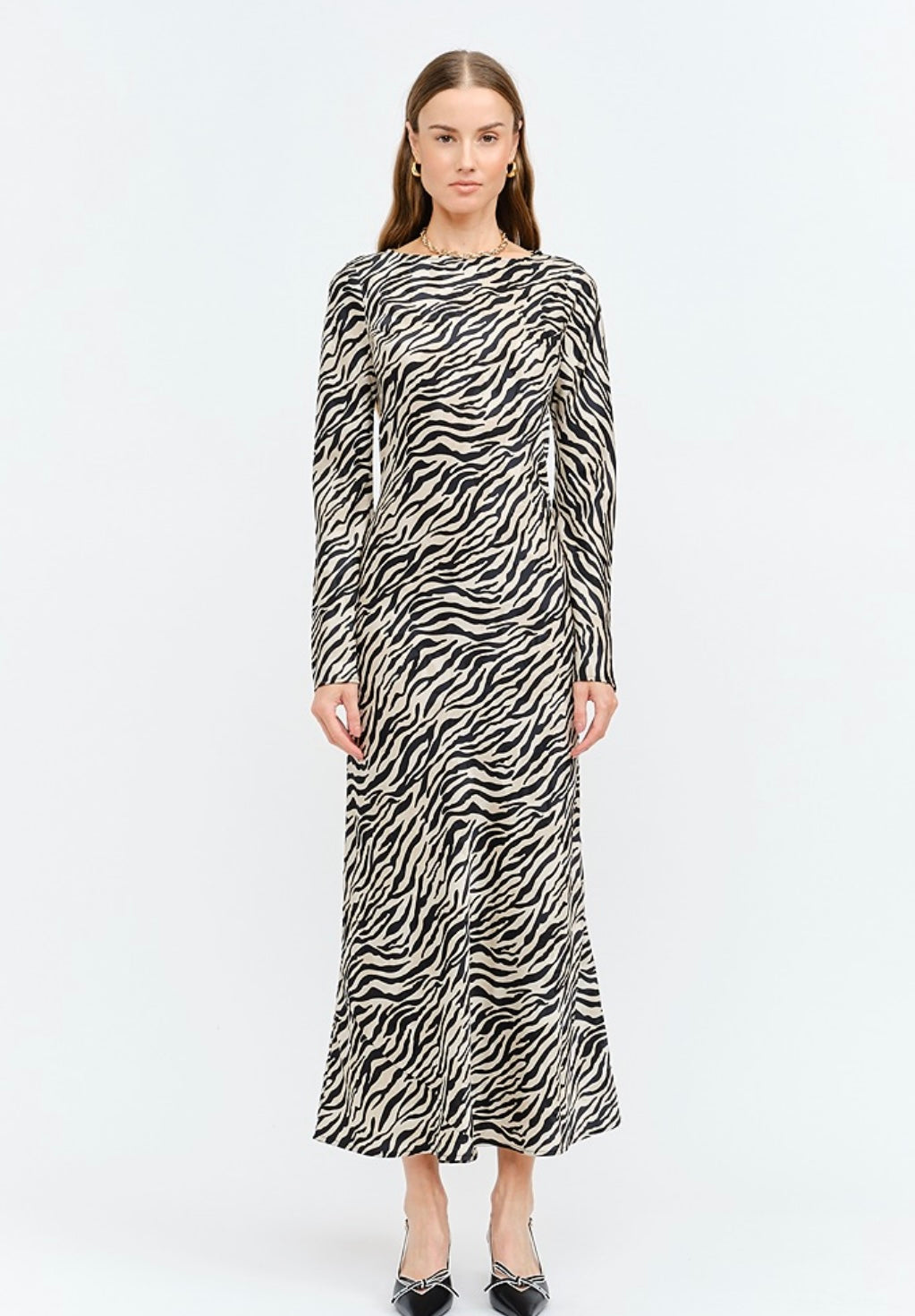 SATIN ZEBRA DRESS