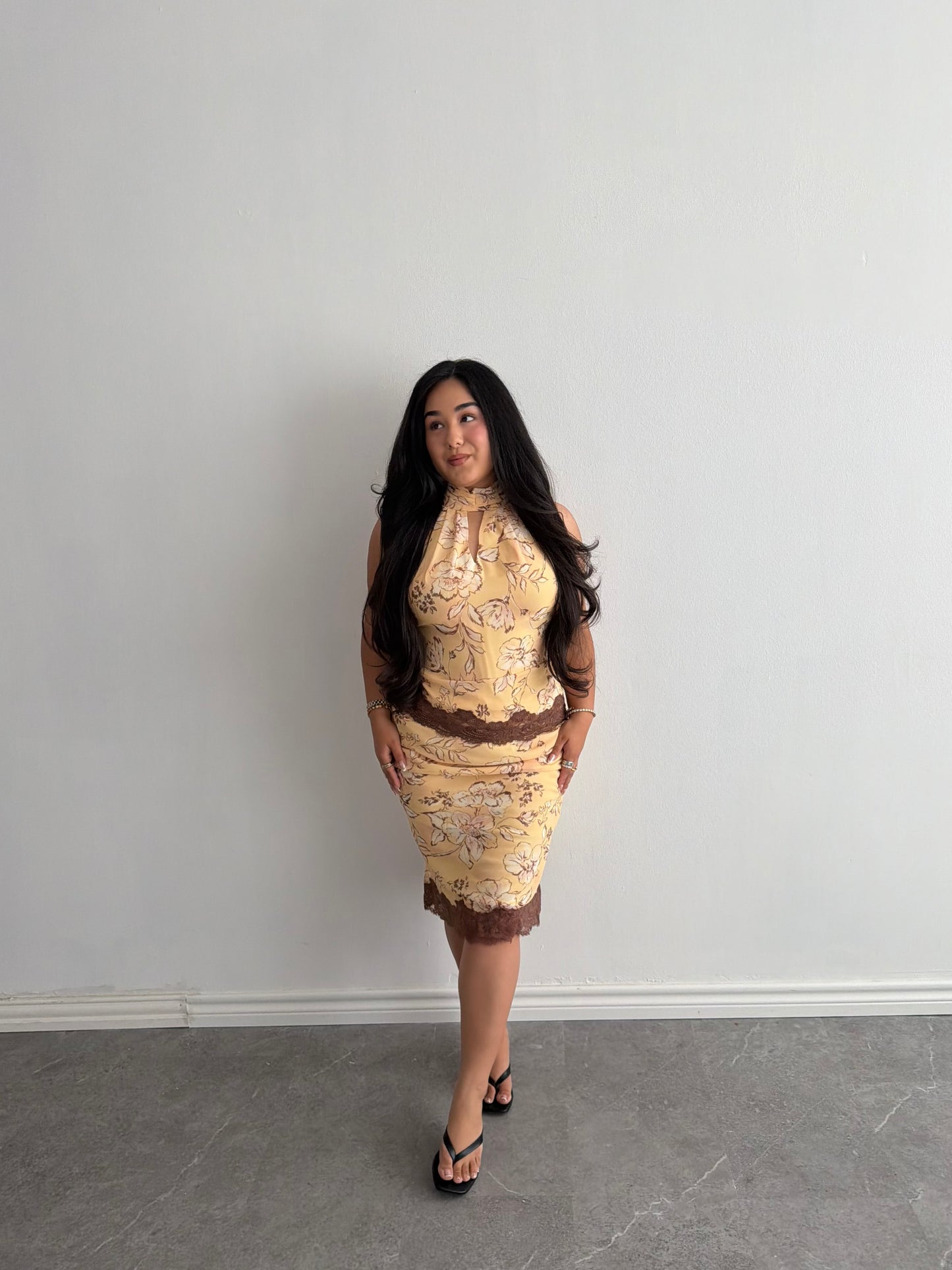 BROWN/YELLOW FLORAL SET