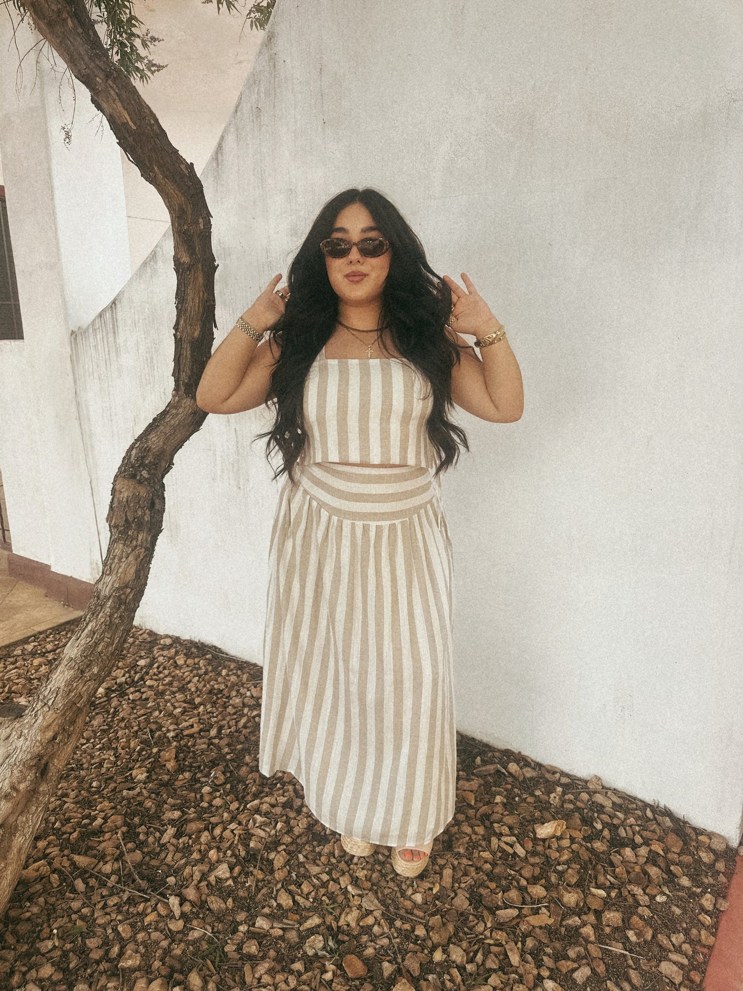 STRIPE MAXI SKIRT