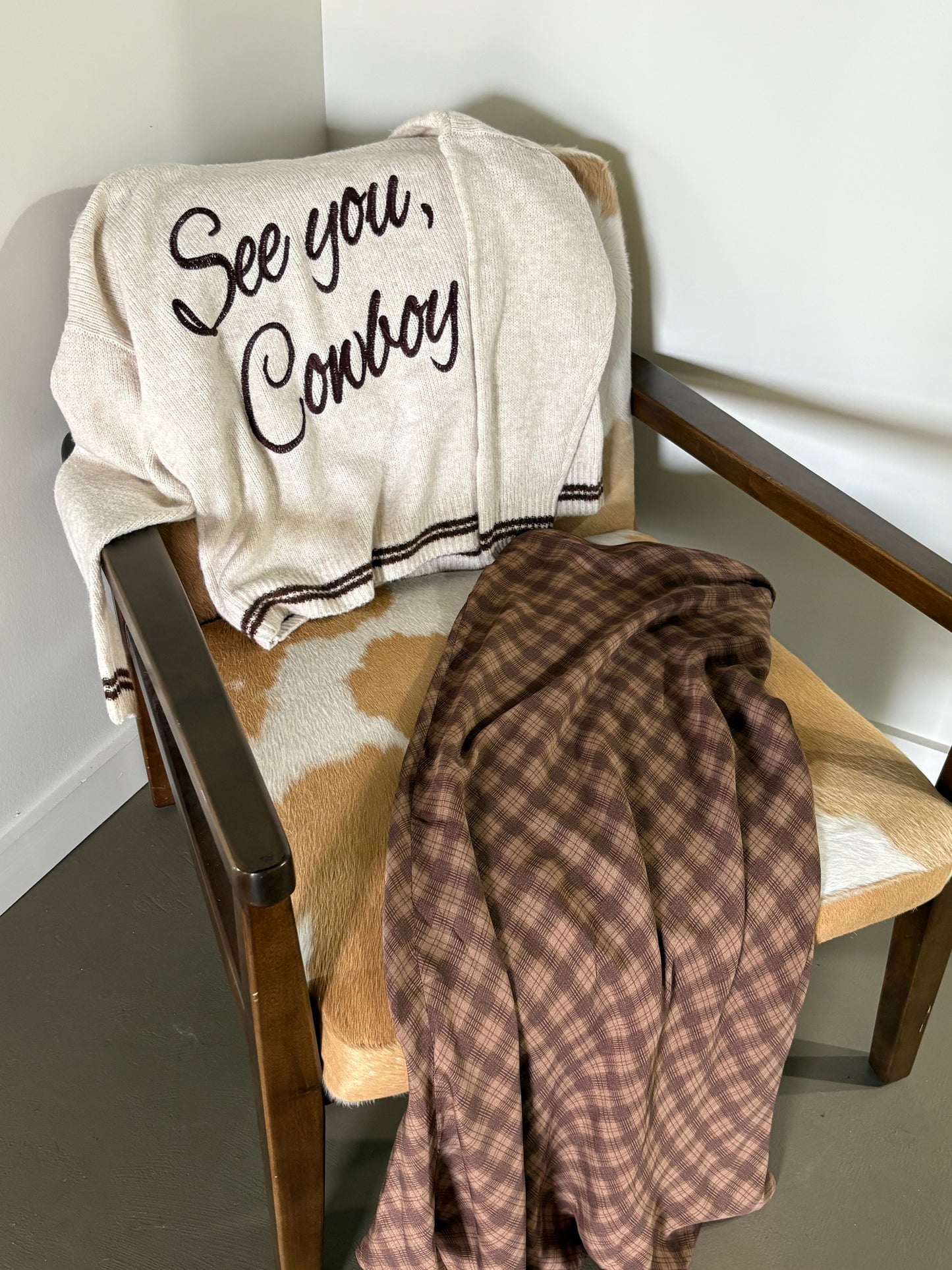 SEE YOU, COWBOY SWEATER CREAM MULTI
