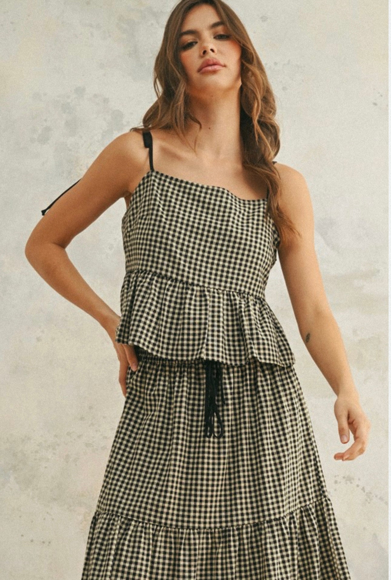 GINGHAM PATTERN TOP