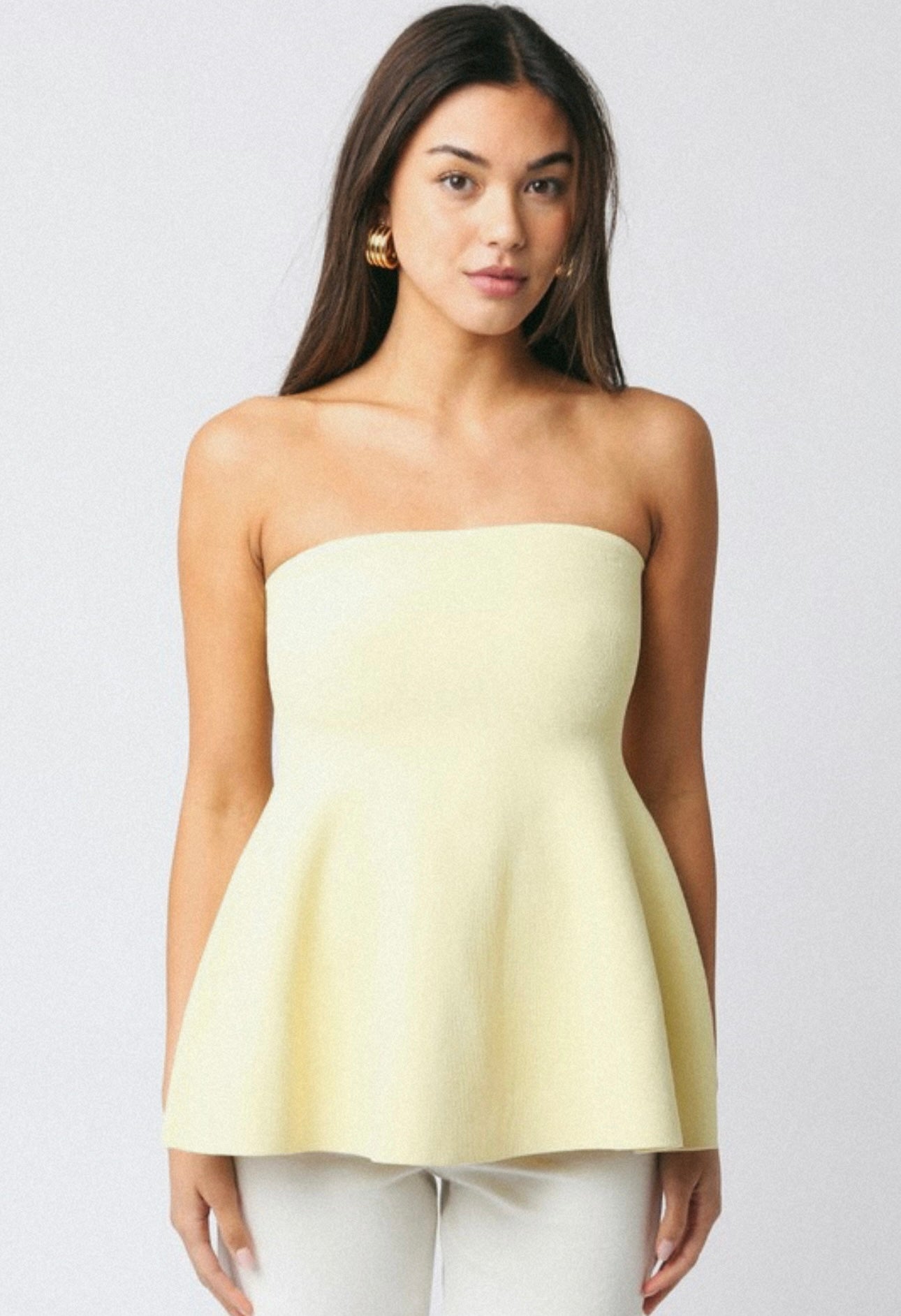 BUTTER YELLOW FLARE TOP