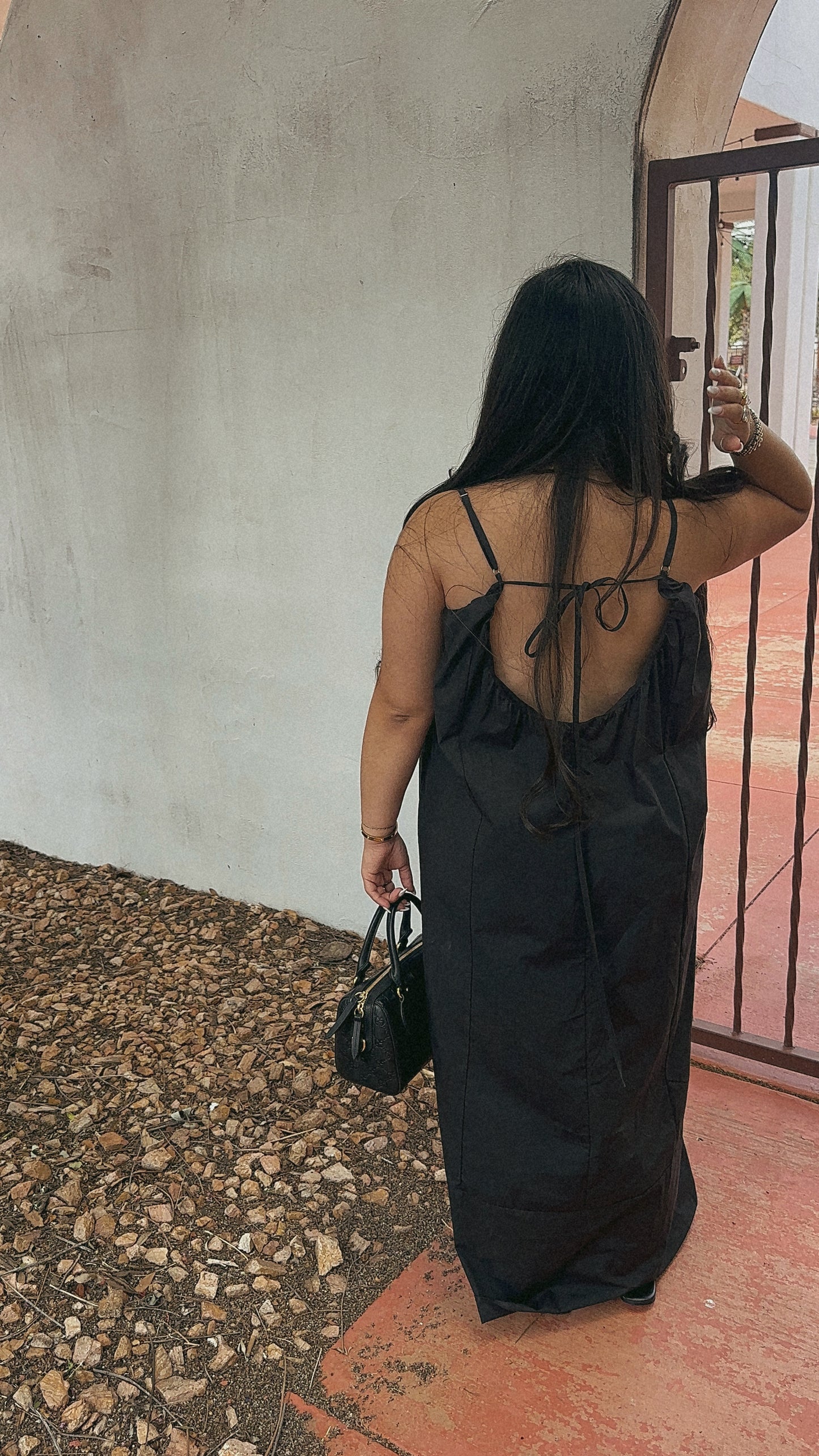 BLACK OPEN BACK DRESS