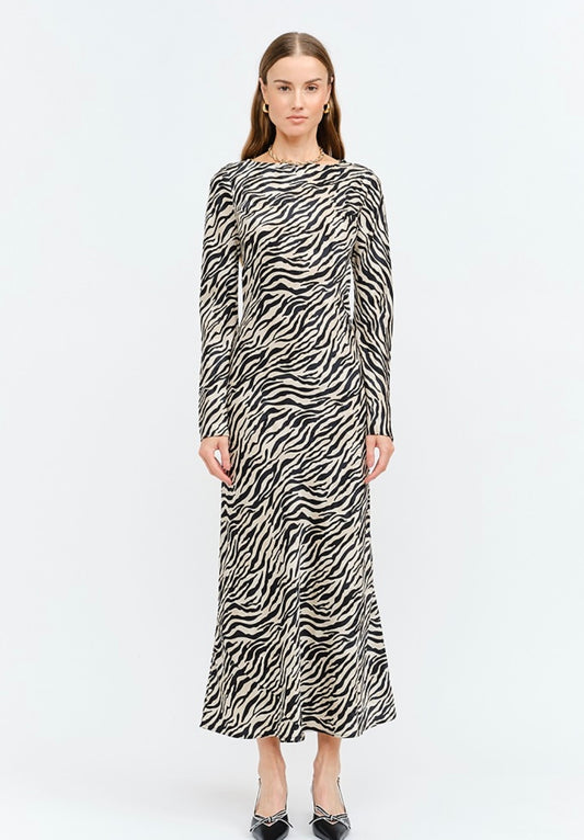 SATIN ZEBRA DRESS