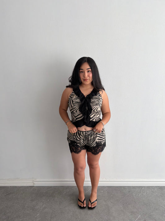ZEBRA LACE SHORTS