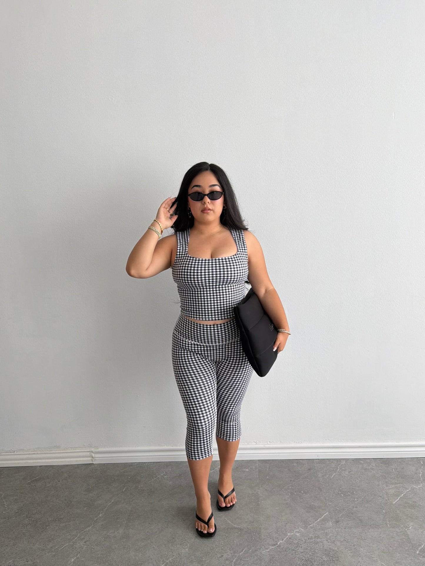 GINGHAM FITTED TANK