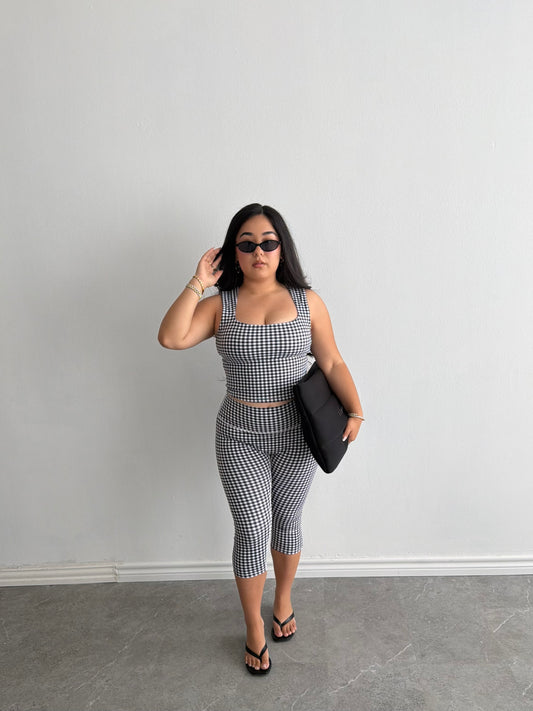 GINGHAM FITTED TANK