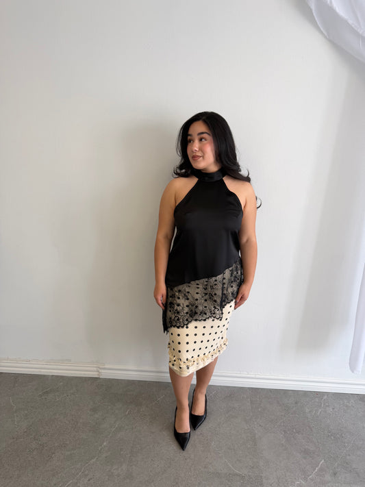ASYMMETRIC LACE TOP