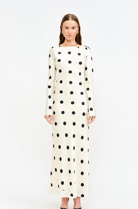 POLKA DOT SATIN DRESS