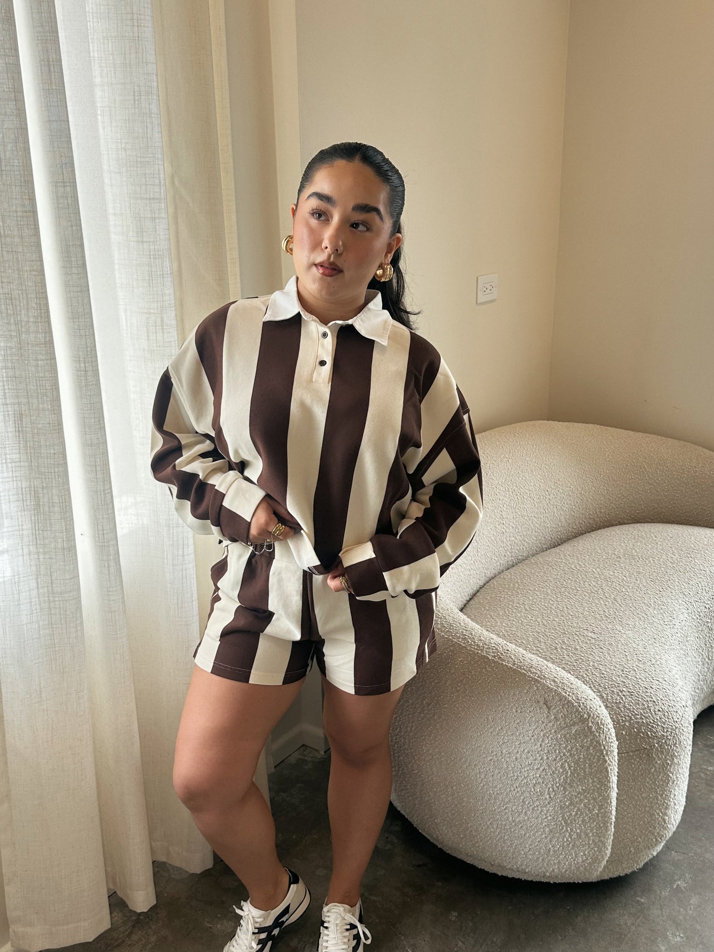 BROWN RUGBY TOP AND SHORTS SET