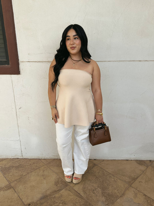 WHITE BARREL JEAN