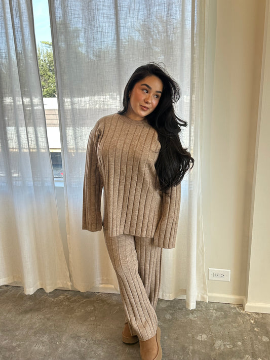 TAUPE SWEATER/PANT SET