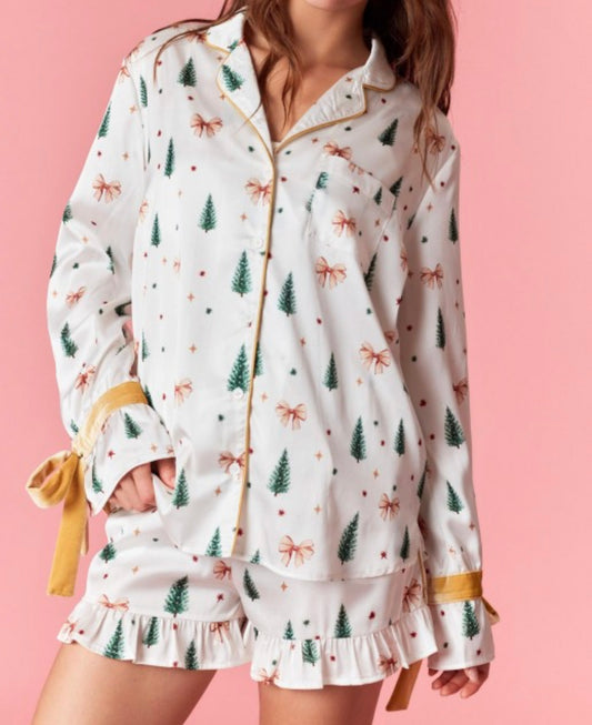 CHRISTMAS SATIN PJ SET