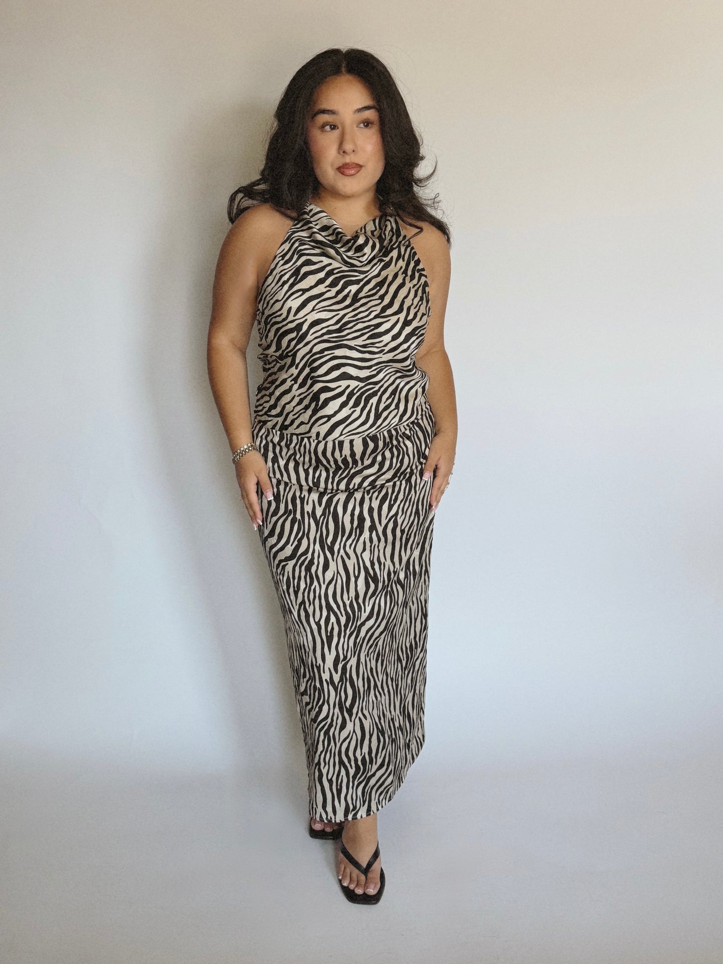 ZEBRA HALTER TOP