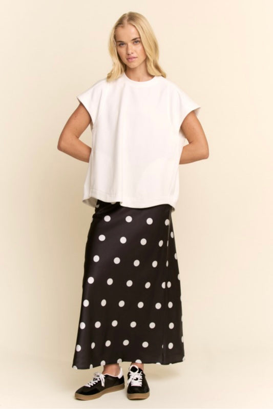 POLKA DOT SATIN SKIRT