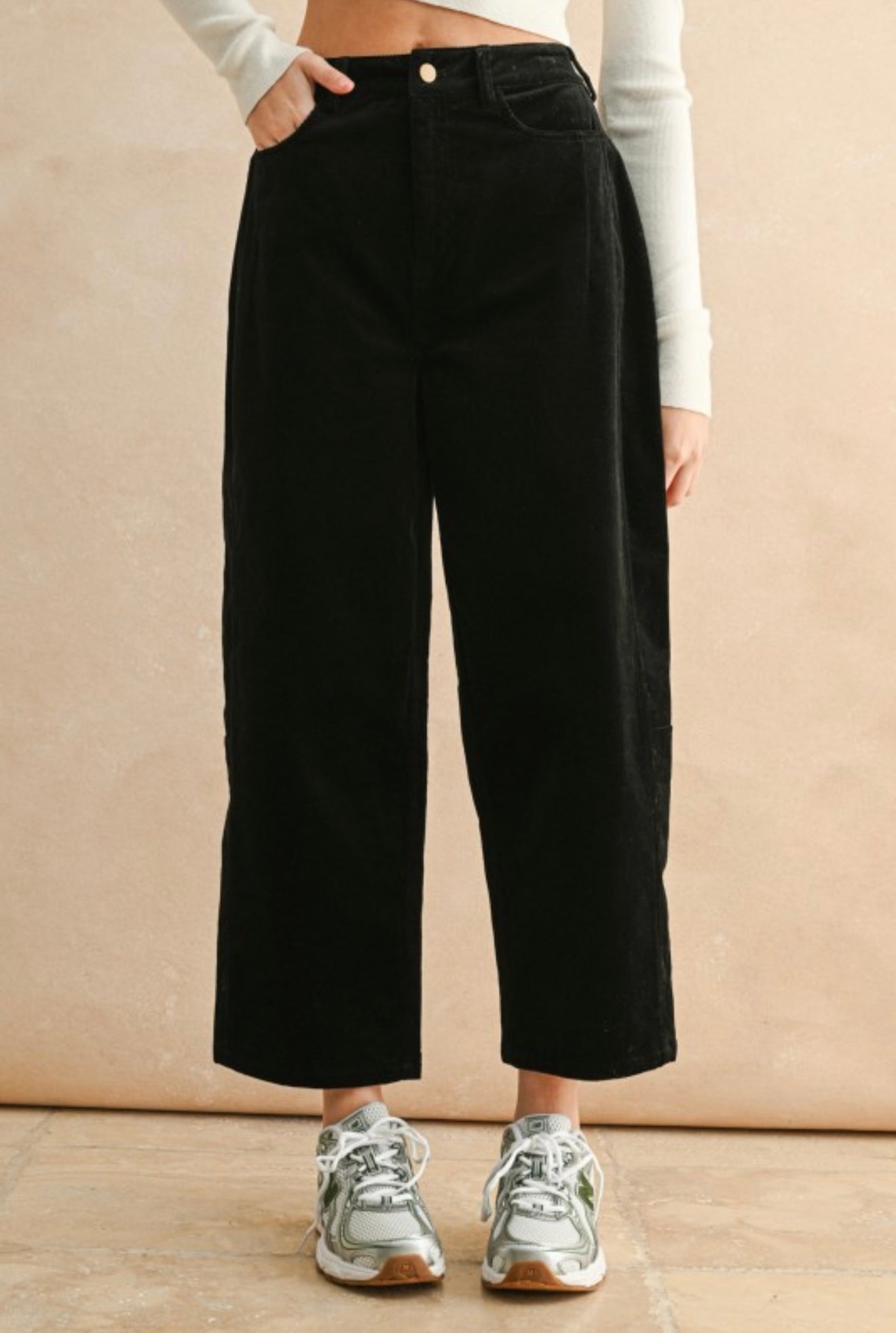 CORDUROY BARREL PANTS