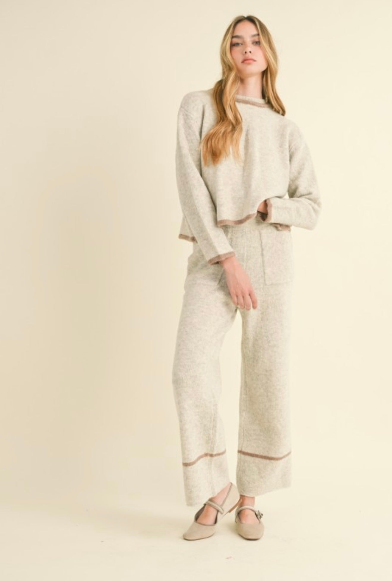 MELANGE GREY/BROWN SET